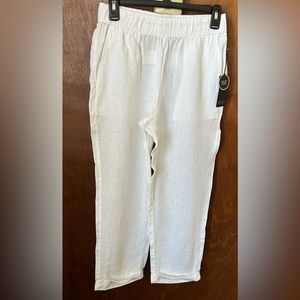 Rachel Roy 100% linen straight leg trousers
Size S, white